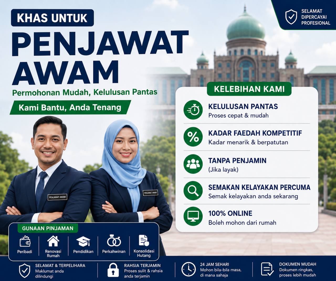 Pinjaman Khas Penjawat Awam Malaysia – Kelulusan Pantas, Tanpa Penjamin, 100% Online